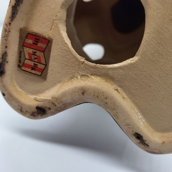 Vintage Hi Mark Chef Hand Painted Utensil Holder 4 Opening Friends 12" Tall - Picture 7 of 8